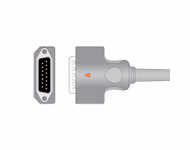 Connector for Compatible 10-lead Diagnostic(EKG) One-Piece ECG Cable with 4mm Banana end (comparable to GE Healthcare 2104727-001) AHA