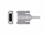 Connector for Compatible 10-lead Diagnostic(EKG) One-Piece ECG Cable with 4mm Banana end (comparable to Nihon Kohden BA-902D) AHA