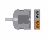 Compatible 10-lead with Respiratory Rate ECG Trunk Cable AHA (comparable to GE Healthcare 2017006-001) Reusable, Limb + Chest Lead, 2.5m, used with GE Multi-Link Leadwire SKU: ET-10004-MQ-A