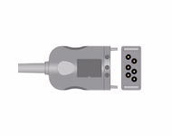 Compatible 5-lead with Respiratory Rate ECG Trunk Cable AHA (comparable to Nihon Kohden JC-006PA) Reusable, Limb + Chest Lead, 2.5m, used with Nihon Kohden(BR-0XXP) Leadwire SKU: ET-5001-NKA-A