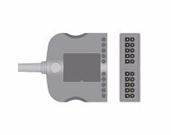 Connector for Compatible 10-lead with Defib-Proof (with Resist) Diagnostic(EKG) ECG Trunk Cable AHA (comparable to GE Healthcare 2104723-001)