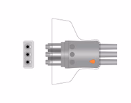 Connector for Compatible 3-lead Telemetry ECG Leadwire with Snap end Molded 0.9m AHA (comparable to Philips 989803151991)