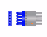 Connector for Compatible 5-lead ECG Leadwire with Grabber/Pinch end Molded 0.9m AHA (comparable to Philips M1968A (0.9m))