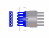 Connector for Compatible 5-lead Telemetry ECG Leadwire with Grabber/Pinch end Molded 0.9m AHA (comparable to Philips 989803152051)