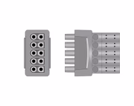 Connector for Compatible 10-lead ECG Leadwire with Grabber/Pinch end Individual 0.9m+1.3m AHA (comparable to GE Healthcare 2104749-001)