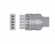 Connector for Compatible 5-lead ECG Leadwire with Grabber/Pinch end Molded 0.9m AHA (comparable to Siemens 5956359)