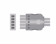 Connector for Compatible 3/5-lead ECG Leadwire with Grabber/Pinch end Molded 0.9m AHA (comparable to Siemens MP03412)