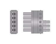 Connector for Compatible 3/5-lead ECG Leadwire with Grabber/Pinch end Individual 0.9m AHA (for use with Siemens)