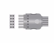 Connector for Compatible 5-lead ECG Leadwire with Snap end Molded 0.9m AHA (comparable to Spacelabs 700-0007-08 (OEM is individual leads))