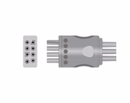 Connector for Compatible 3-lead ECG Leadwire with Grabber/Pinch end Molded 0.9m AHA (comparable to Nihon Kohden BR-903PA)