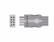 Connector for Compatible 6-lead ECG Leadwire with Snap end Molded 0.9m AHA (comparable to Nihon Kohden BR-916PA)