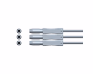 Connector for Compatible 3-lead ECG Leadwire with Grabber/Pinch end Individual 0.9m AHA (for use with AAMI)