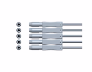 Connector for Compatible 5-lead ECG Leadwire with Grabber/Pinch end Individual 0.9m AHA (comparable to Spacelabs 012-0286-00)