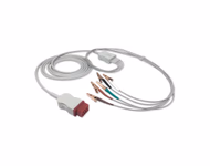 Compatible one piece 5-lead ECG Cable with alligator clips (comparable to Bionet B-AECG5) for Bionet BM5Vet Elite, BM7Vet Elite SKU: ECV-5045A-A