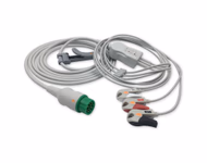 Compatible 3-lead One-Piece ECG Cable with Grabber/Pinch end (for use with Infinium) AHA Reusable, Limb Lead, 2.5m+0.9m, Defib-Proof (with Resist) SKU: EC-3058RG-A