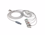 Compatible 4-lead One-Piece ECG Cable with Grabber/Pinch end (comparable to Siemens 10681806) AHA Reusable, Limb Lead, 2.5m+0.9m, Respiratory Rate SKU: EC-4093G-A