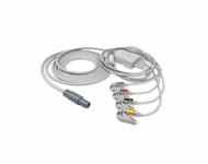Compatible 4-lead One-Piece ECG Cable with Grabber/Pinch end (comparable to Siemens 10681805) IEC Reusable, Limb Lead, 2.5m+0.9m, Respiratory Rate SKU: EC-4093G-I