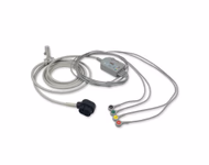 Compatible 4-lead One-Piece ECG Cable with Snap end (comparable to Zoll 8300-0803-12) IEC Reusable, Limb Lead, Defib-Proof (with Resist) SKU: EC-4104RS-I