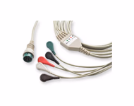 Compatible One-Piece ECG Cable ，for GIMA K12,K15 (comparable to GIMA  35320) Reusable，5-lead,6pin，2.1M SKU: EC-5106S-A