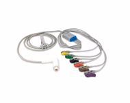 Compatible 6-lead One-Piece ECG Cable with Grabber/Pinch end (comparable to Corpuls 04223) IEC Reusable, Limb + Chest Lead, 1.55m+0.6m, Defib-Proof (with Resist) SKU: EC-6069RG-I