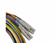 Compatible EEG/EMG/EOG Electrodes Cable 98IN, 10-Leads (comparable to Philips Respironics 1075398) 10 Leads/set, 2.5m, φ10mm Golden Plated Copper Cup, 1.5mm DIN, Red, Orange, Yellow, Green, Blue, Purple, White, Brown, Gray, Black SKU: EEG-D10-005