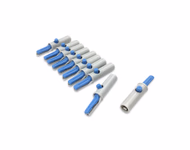 Compatible EKG Adapter, Needle 3mm Female Socket, Alligator, Blue 10 pcs/bag SKU: EKA-NA-10