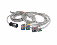 Compatible 10-lead Diagnostic(EKG) One-Piece ECG Cable with Grabber/Pinch end (for use with Quinton) AHA Reusable, Limb + Chest Lead, 5.0m+mixed 0.8m/1.2m, Respiratory Rate SKU: EKC10(50)-QT-G-A