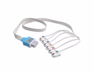 Compatible 6-lead ECG Leadwire with Grabber/Pinch end Molded 0.9m AHA (for use with Nihon Kohden) Disposable, Limb + Chest Lead, Lead Type: Nihon Kohden(BR-9XXP), Shielded SKU: ELD-NKB6-90G-A