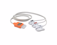 Compatible 3-lead ECG Leadwire with Grabber/Pinch end Molded 0.9m AHA (comparable to Philips 989803173121) Disposable, Limb Lead, Lead Type: Philips IntelliVue, Shielded SKU: ELD-PH3-90G-A