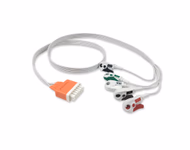 Compatible 5-lead Telemetry ECG Leadwire with Grabber/Pinch end Molded 0.9m AHA (for use with Mindray) Disposable, Limb + Chest Lead, Lead Type: Mindray, Shielded SKU: ELD-TM5-90G-A