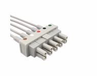 Connector for Compatible 5 Lead ECG Wires with Alligator Clips, 1.0m,AHA