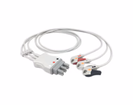 Compatible 3-lead ECG Leadwire with Grabber/Pinch end Molded 0.9m AHA (comparable to Philips M1603A (individually replaceable)) Reusable, Limb Lead, Lead Type: AA Twin-Pin, Shielded SKU: EL-AA3-90G-A