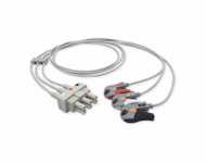 Compatible 3-lead ECG Leadwire with Grabber/Pinch end Individual 0.9m AHA (comparable to Philips M1603A) Reusable, Limb Lead, Lead Type: AA Twin-Pin, Shielded SKU: EL-AAS3-90G-A