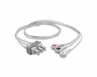 Compatible 3-lead ECG Leadwire with Snap end Individual 0.9m AHA (comparable to Philips M1605A) Reusable, Limb Lead, Lead Type: AA Twin-Pin, Shielded SKU: EL-AAS3-90S-A