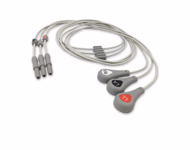 Compatible 3-lead ECG Leadwire with Snap end Individual 0.9m AHA (for use with AAMI) Reusable, Limb Lead, Lead Type: Safety Din, Unshielded SKU: EL-D3-90S-A