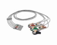 Compatible 5-lead ECG Leadwire with Grabber/Pinch end Individual 0.9m AHA (comparable to Spacelabs 012-0286-00) Reusable, Limb + Chest Lead, Lead Type: Safety Din, Unshielded SKU: EL-D5-90G-A