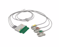 Compatible 3-lead ECG Leadwire with Grabber/Pinch end Molded 0.9m IEC (comparable to Draeger MP03401) Reusable, Limb Lead, Lead Type: Draeger(Single-Pin), Shielded SKU: EL-DG3-90G-I