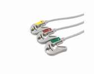 Connector for Compatible 3-lead ECG Leadwire with Grabber/Pinch end Molded 0.9m IEC (comparable to Draeger MP03401)