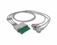 Compatible 3-lead ECG Leadwire with Snap end Molded 0.9m AHA (comparable to Draeger MS14556) Reusable, Limb Lead, Lead Type: Draeger(Single-Pin), Shielded SKU: EL-DG3-90S-A