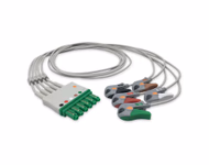 Compatible 5-lead ECG Leadwire with Grabber/Pinch end Molded 0.9m AHA (comparable to Draeger MP03424) Reusable, Limb + Chest Lead, Lead Type: Draeger(Single-Pin), Shielded SKU: EL-DG5-90G-A