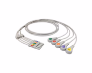 Compatible 5-lead ECG Leadwire with Snap end Individual 0.9m AHA (for use with AAMI) Reusable, Chest Lead, Lead Type: Safety Din, Shielded SKU: EL-DV5-90S-A