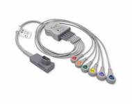 Compatible 6-lead ECG Leadwire with Snap end Molded 0.9m AHA (comparable to Physio-Control 11111-000022) Reusable, Chest Lead, Lead Type: Physio-Control, Shielded SKU: EL-MDV6-90S-A