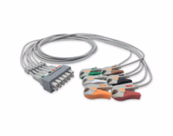 Compatible 6-lead ECG Leadwire with Grabber/Pinch end Individual 0.9m AHA (comparable to GE Healthcare 2106397-001) Reusable, Limb + Chest Lead, Lead Type: GE Multi-Link, Shielded SKU: EL-MQS6-90G-A