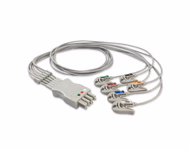 Compatible 6-lead ECG Leadwire with Grabber/Pinch end Molded 0.9m AHA (comparable to Nihon Kohden BR-906PA) Reusable, Limb + Chest Lead, Lead Type: Nihon Kohden(BR-9XXP), Shielded SKU: EL-NKB6-90G-A