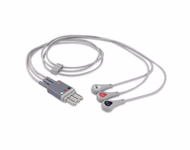 Compatible 3-lead ECG Leadwire with Snap end Molded 0.9m AHA (comparable to Philips M1673A) Reusable, Limb Lead, Lead Type: Philips IntelliVue, Shielded SKU: EL-PH3-90S-A