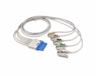 Compatible 5-lead ECG Leadwire with Grabber/Pinch end Molded 0.9m IEC (comparable to Philips M1971A) Reusable, Limb + Chest Lead, Lead Type: Philips IntelliVue, Shielded SKU: EL-PH5-90G-I