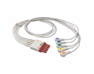 Compatible 5-lead ECG Leadwire with Snap end Molded 0.9m AHA (comparable to Philips M1602A) Reusable, Chest Lead, Lead Type: Philips IntelliVue, Shielded SKU: EL-PHV5-90S-A