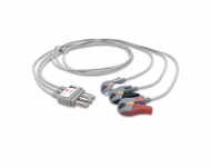 Compatible 3-lead ECG Leadwire with Grabber/Pinch end Molded 0.9m AHA (comparable to Spacelabs 700-0006-35) Reusable, Limb Lead, Lead Type: Spacelabs Molded Din-Style, Shielded SKU: EL-SLD3-90G-A