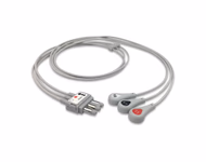 Compatible 3-lead ECG Leadwire with Snap end Molded 0.9m AHA (comparable to Spacelabs 700-0007-35) Reusable, Limb Lead, Lead Type: Spacelabs Molded Din-Style, Shielded SKU: EL-SLD3-90S-A