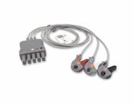 Compatible 3/5-lead ECG Leadwire with Grabber/Pinch end Molded 0.9m AHA (comparable to Siemens MP03412) Reusable, Limb Lead, Lead Type: Siemens Dual-Pin, Shielded SKU: EL-SMB3-90G-A